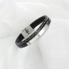 Bransoletka dwurzemykowa męska z grawerem, Monte Carlo, Black/Silver